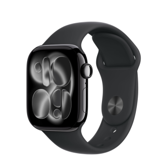 Apple Watch Series 11, 42mm GPS, Jet Black, Sport Band Black, M/L