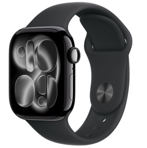 Apple Watch Series 11, 46mm GPS, Jet Black, Sport Band Black, S/M