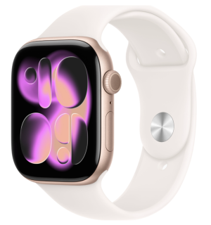 Apple Watch Series 11, 46mm GPS, Rose Gold, Sport Band Light Blush, M/L