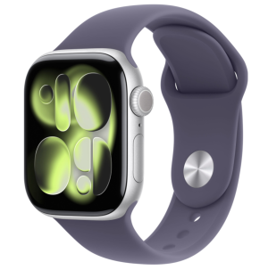 Apple Watch Series 11, 46mm GPS, Silver, Sport Band Purple Fog, S/M