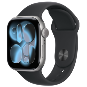 Apple Watch Series 11, 46mm GPS, Space Gray, Sport Band Black, M/L