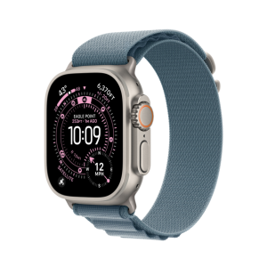 Apple Watch Ultra 3, 49mm GPS + Cellular, Natural, Alpine Loop Light Blue, M