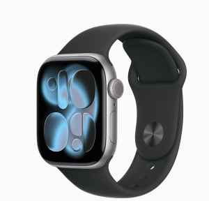 Apple Watch Series 11, 42mm GPS, Space Gray, Sport Band Black, M/L