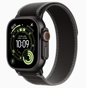 Apple Watch Ultra 3, 49mm GPS + Cellular, Black, Trail Loop Black/Charcoal, M/L