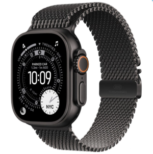 Apple Watch Ultra 3, 49mm GPS + Cellular, Black, Titanium Milanese Loop Black, L